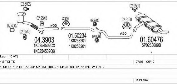 MTS C310349010748 Exhaust System